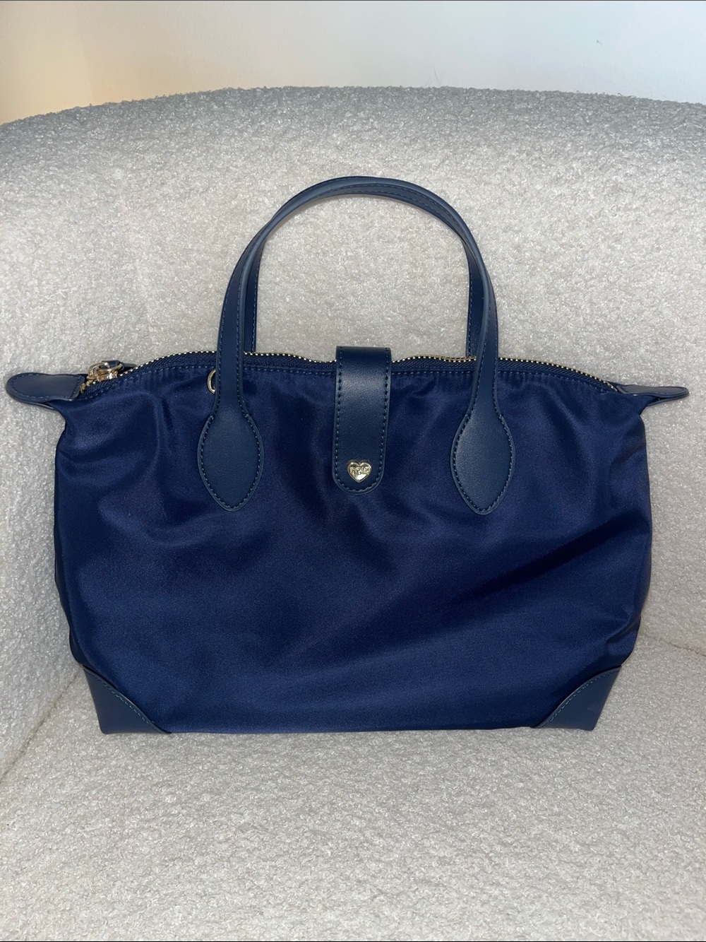 Stoney Clover Lane Sapphire Pouchette 03 Tote Crossbody Bag Gold Hardware Navy